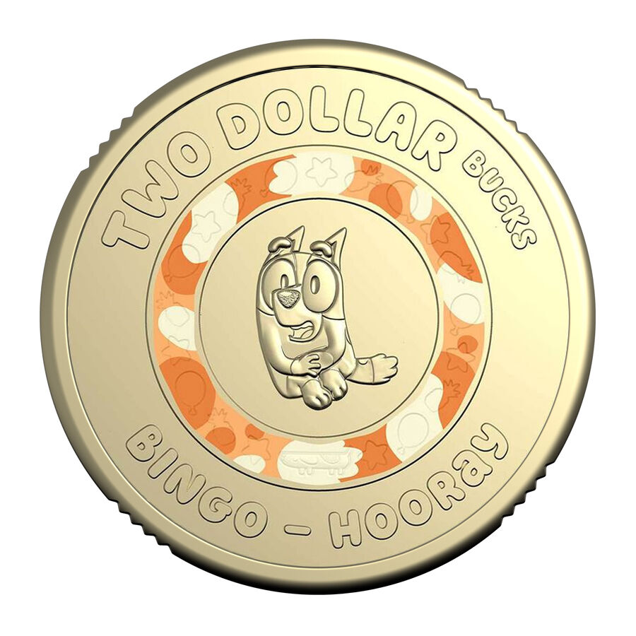 UNC 2026 $2 Bingo Hooray orange Coloured Coins Bucks Two Dollar Bluey ex bag