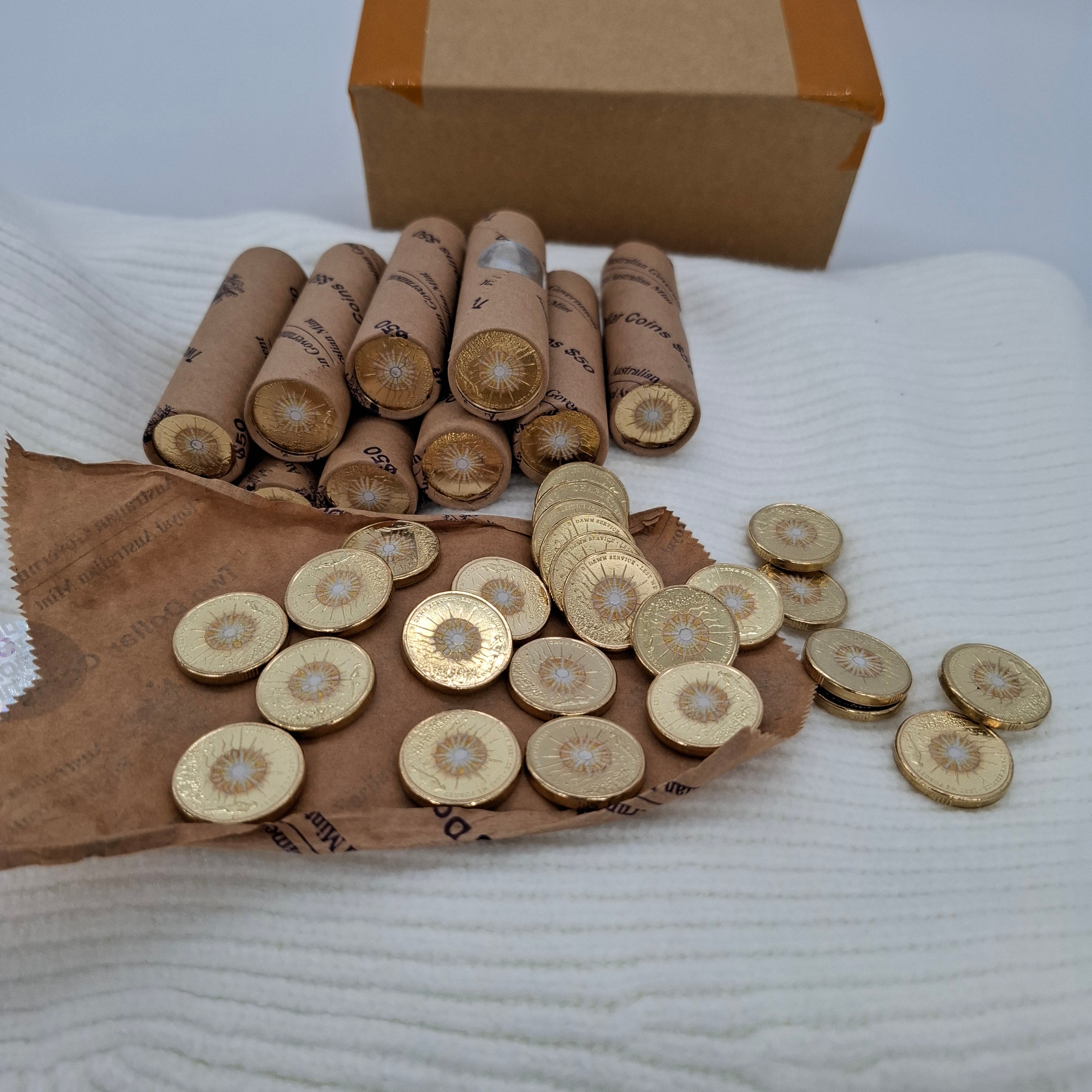 UNC 2026 $2 DAWN SERVICE LEST WE FORGET COLOURED TWO DOLLAR COIN EX ROLL PRESALE