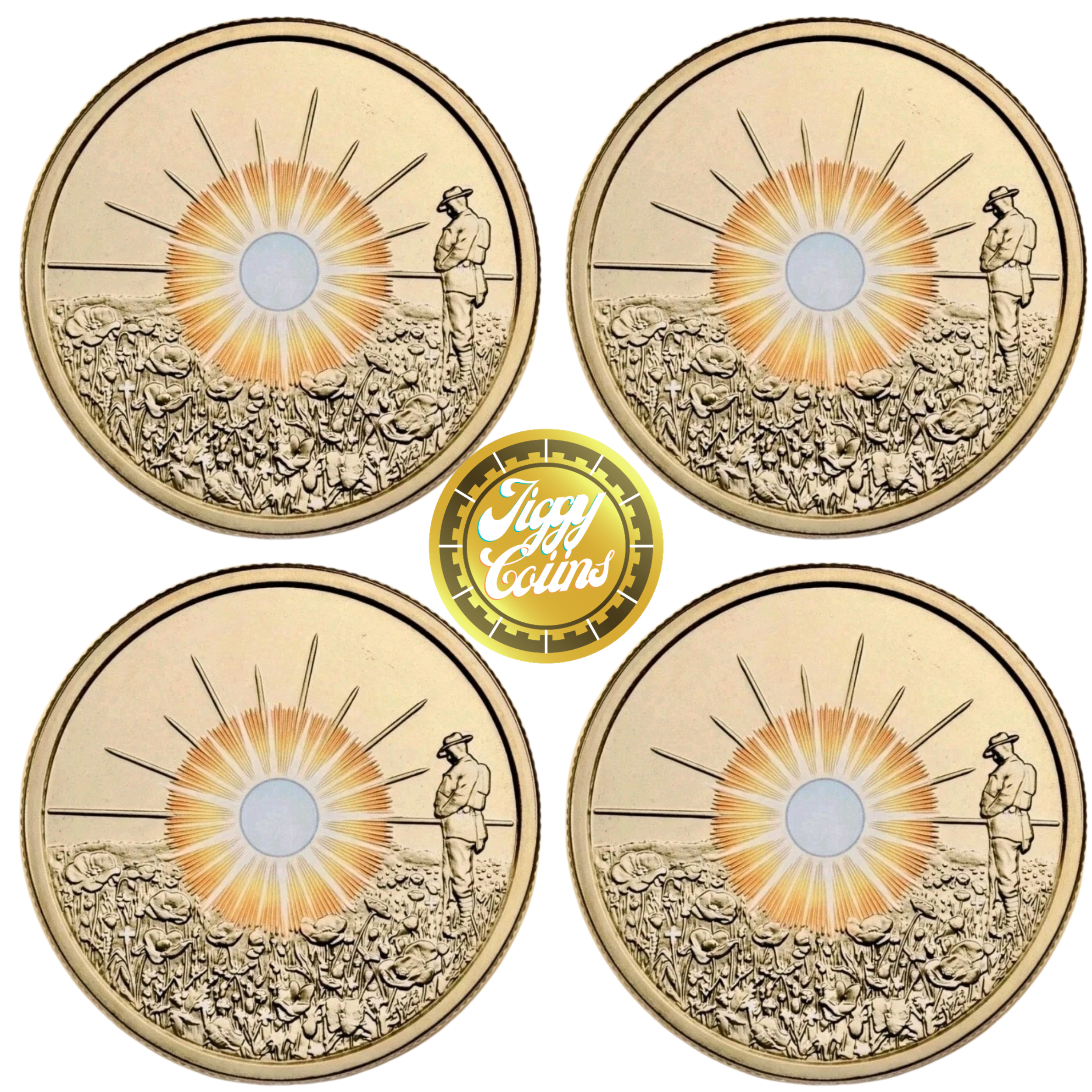 4 x UNC 2026 $2 DAWN SERVICE LEST WE FORGET COLOURED TWO DOLLAR COIN PRESALE