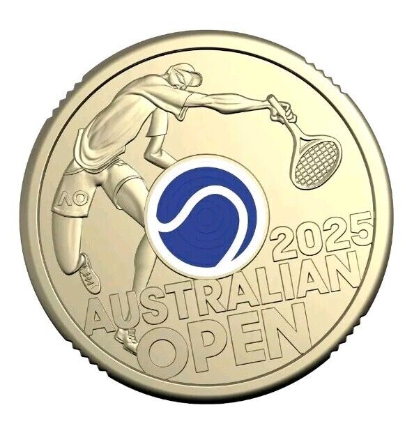 UNC 2025 $2 Australian Open Tennis Men's and Women's two dollar Colour Coin set
