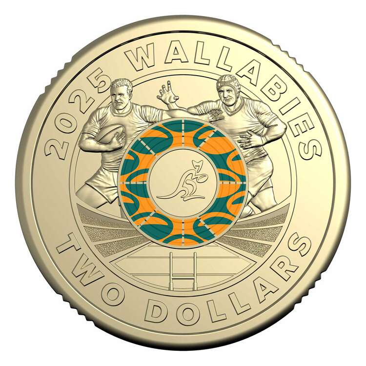 UNC Wallabies Wallaroos 2 Coin Card Set Rugby $2 Two Dollar Wallabys Australia