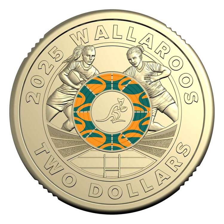 UNC Wallabies Wallaroos 2 Coin Card Set Rugby $2 Two Dollar Wallabys Australia