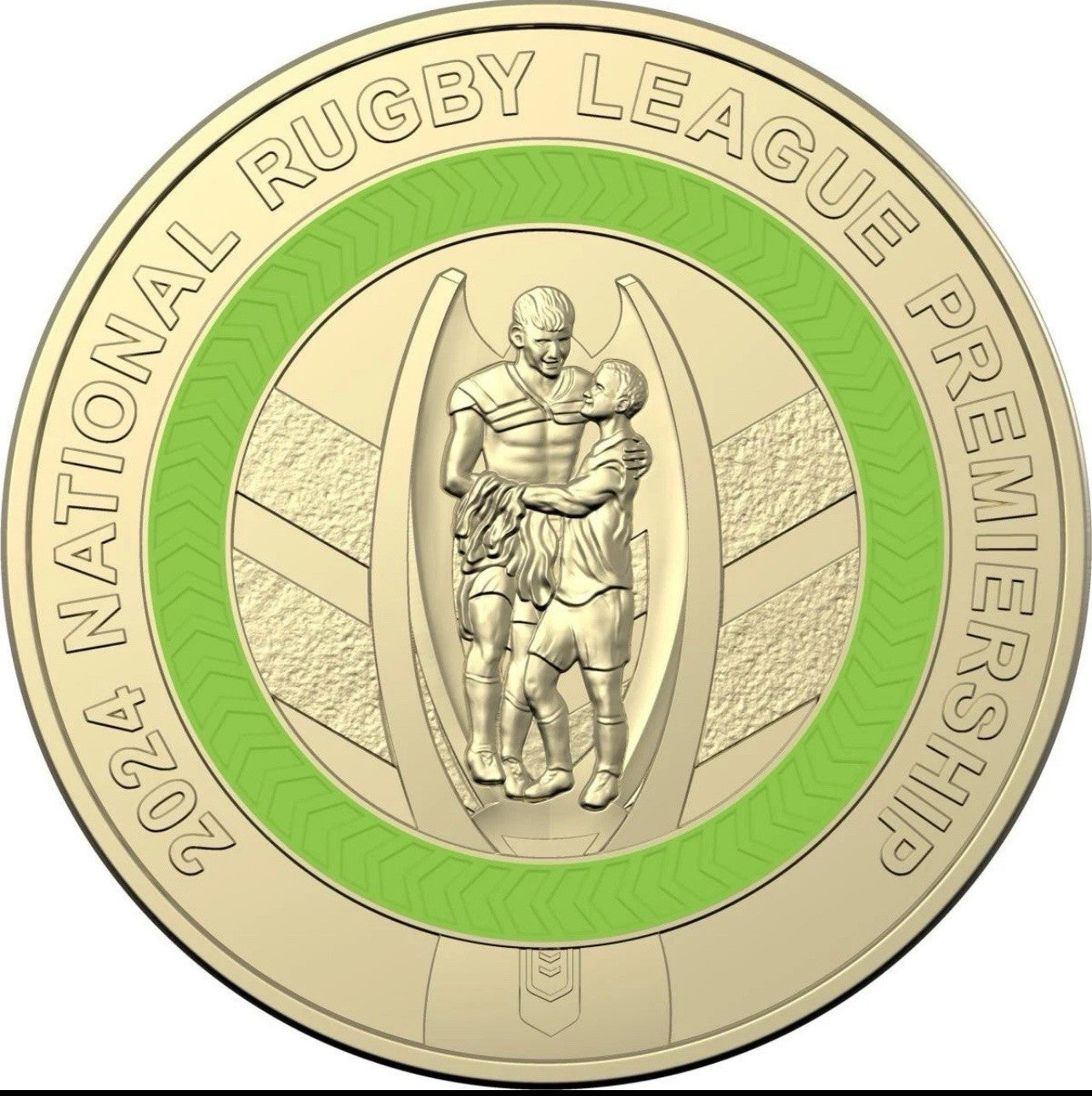 2024 $2 NRL Men’s Premierships Coloured Green Two dollar coin Circ