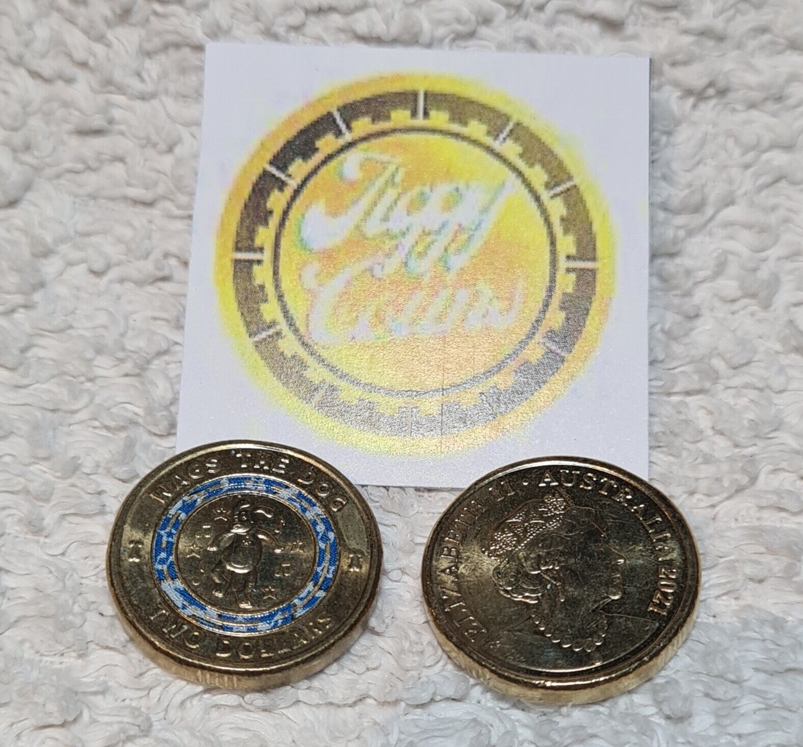 2021 $2 Blue Wiggles Wags The Dog Australian two dollar coloured coin Queen CIRC