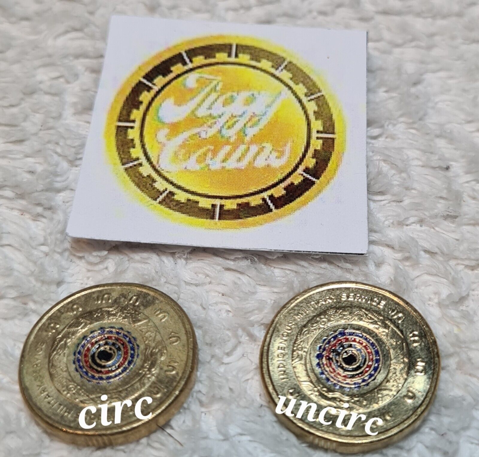 2021 $2 Indigenous Military & Aboriginal Flag two Dollar Coloured Coin UNC Set