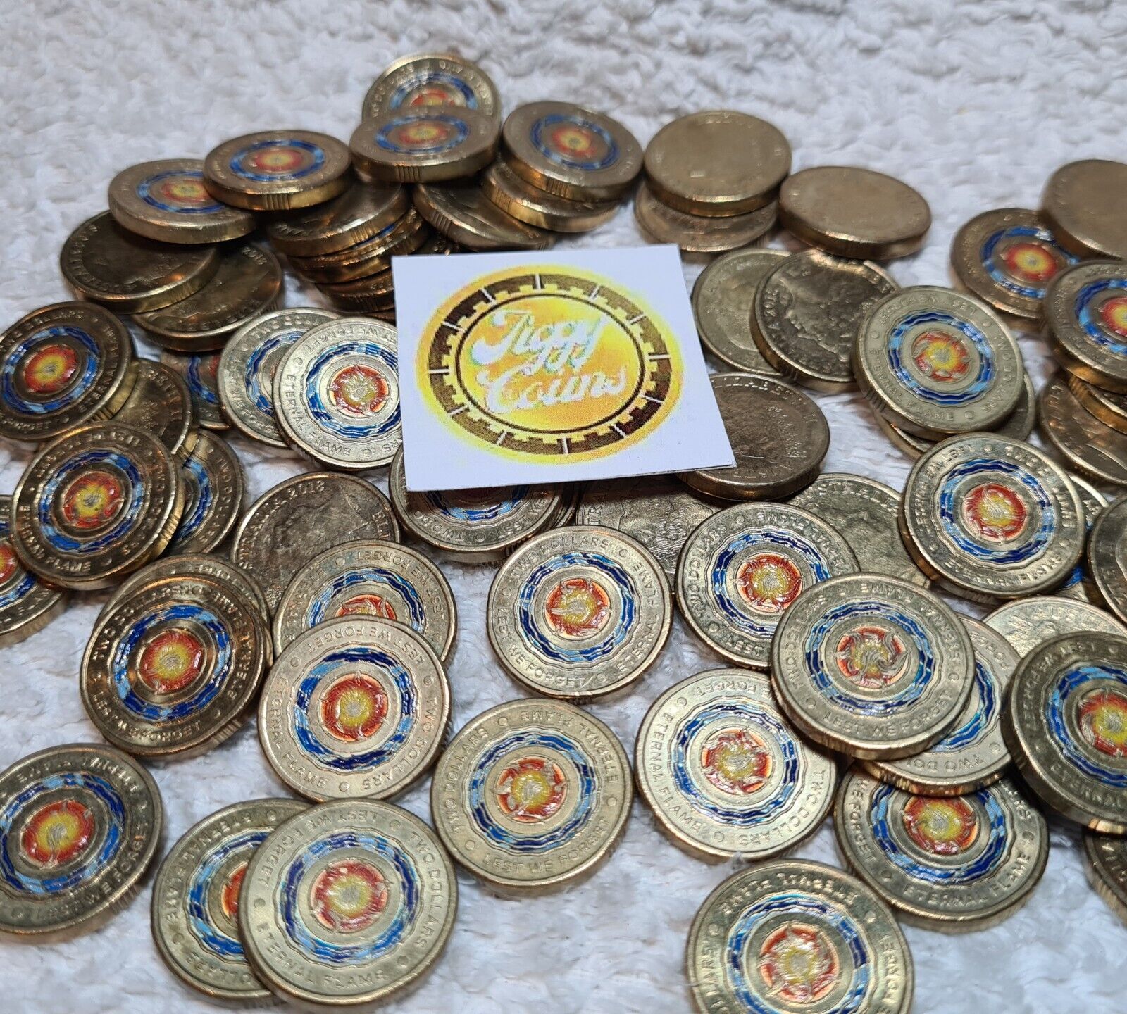2018 $2 LEST WE FORGET ETERNAL FLAME AUSTRALIAN COLOURED TWO DOLLAR COIN CIRC