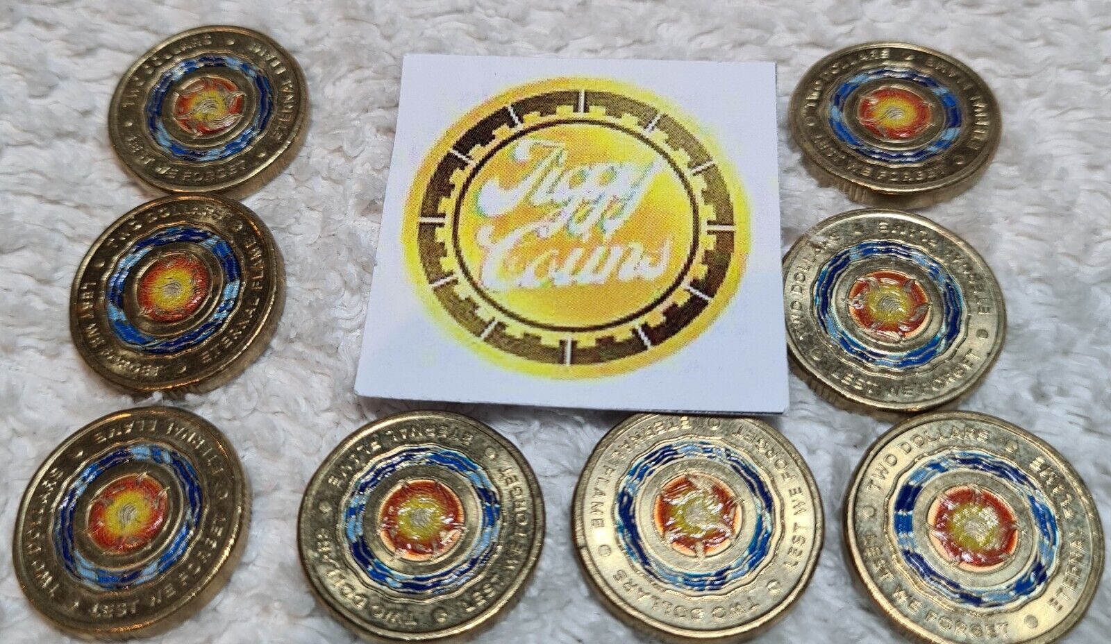 2018 $2 LEST WE FORGET ETERNAL FLAME AUSTRALIAN COLOURED TWO DOLLAR COIN CIRC