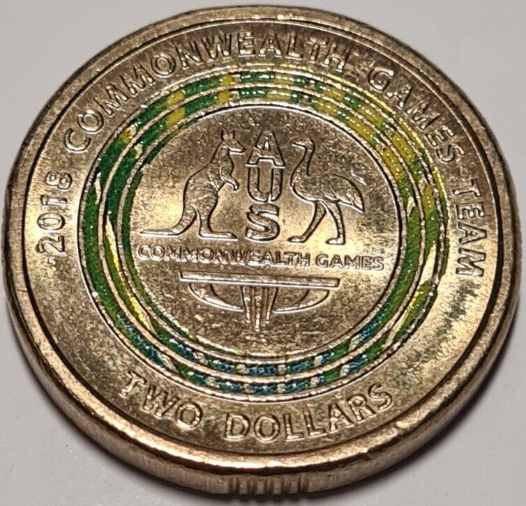 6x 2018 COLOURED SET, AUS $2 DOLLAR COIN - COMM, EF, ARMISTICE POPPY, INVICTUS