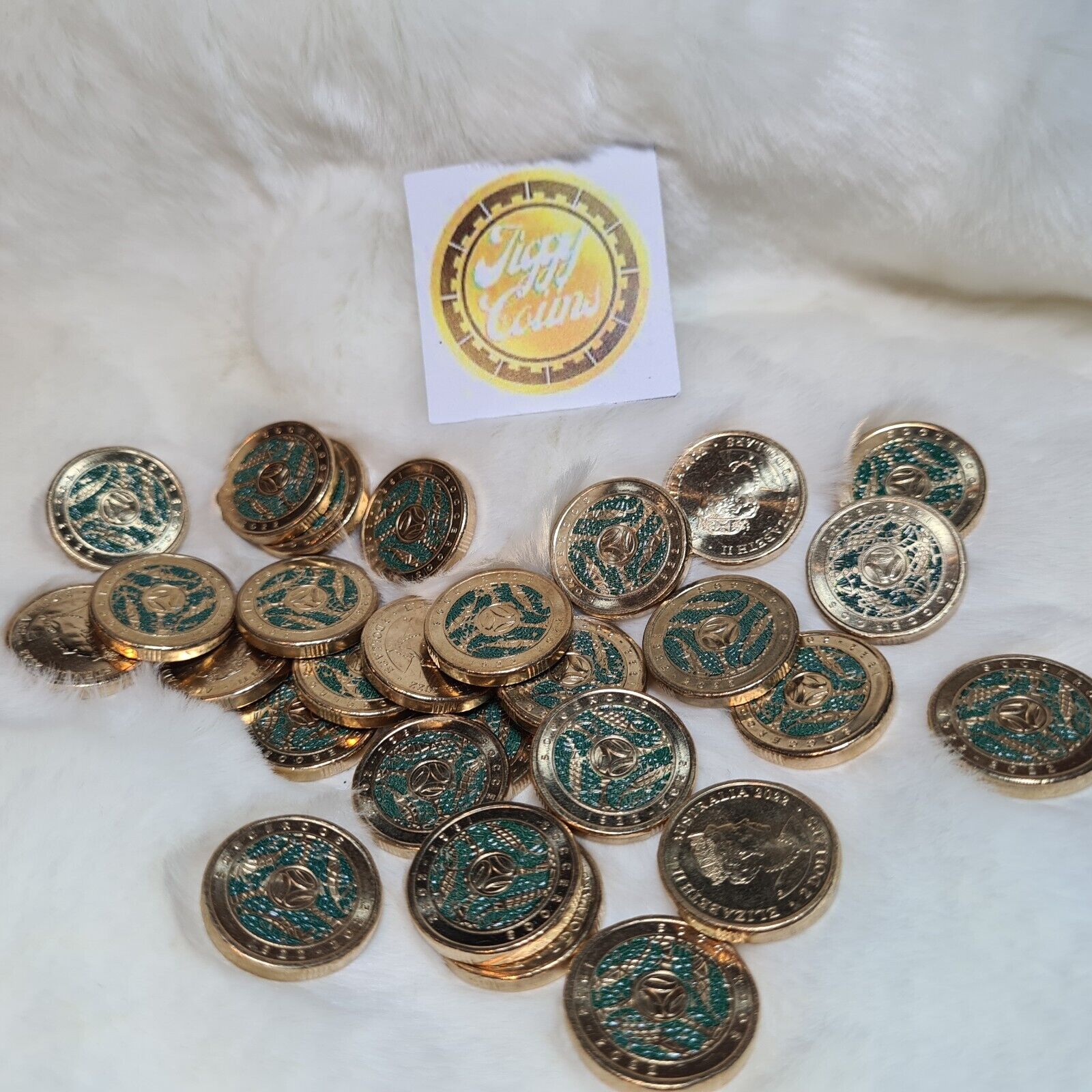 2022 $2 Socceroos 100 Year Centenary Australian two Dollar Coloured Coin CIRC