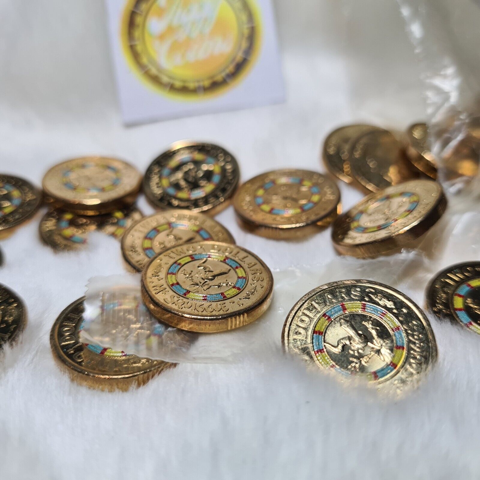 UNC 2019 $2 Mr Squiggle Himself Aus Two Dollar Coloured Coin Queen ex bag / roll