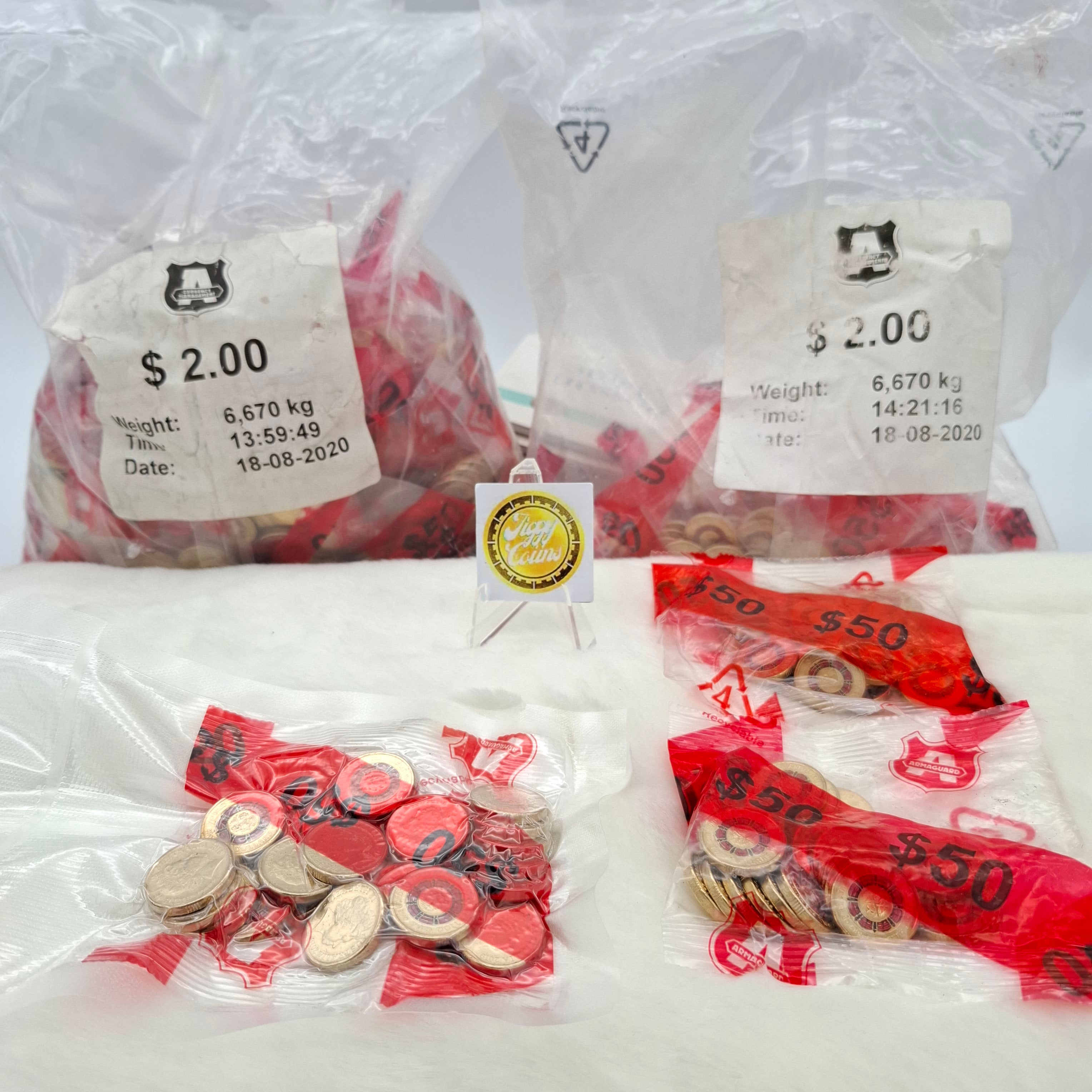 UNC 2019 $2 100 YEARS REPATRIATION TWO DOLLAR RARE COLOURED BAG (25 Coins/Bag)