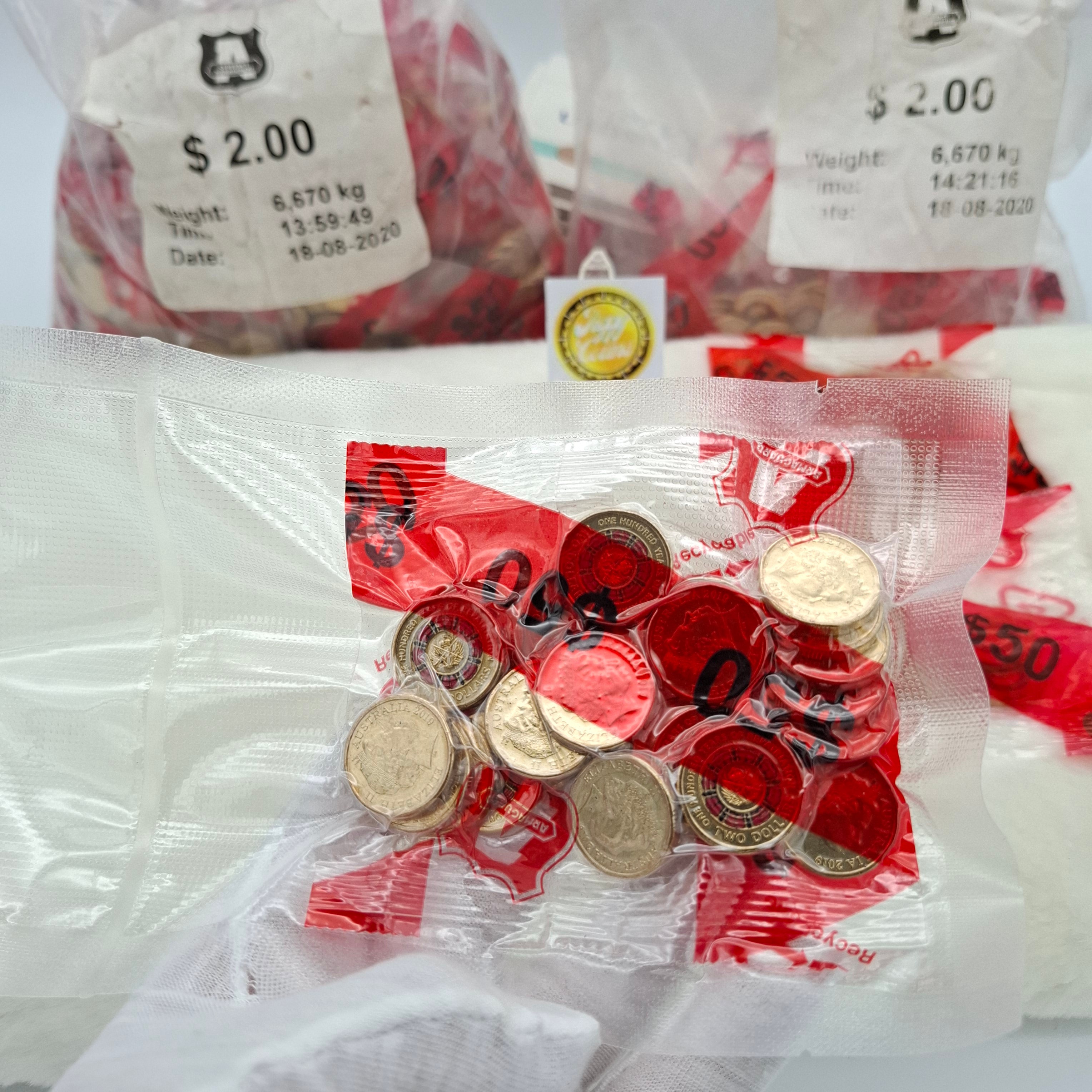 UNC 2019 $2 100 YEARS REPATRIATION TWO DOLLAR RARE COLOURED BAG (25 Coins/Bag)