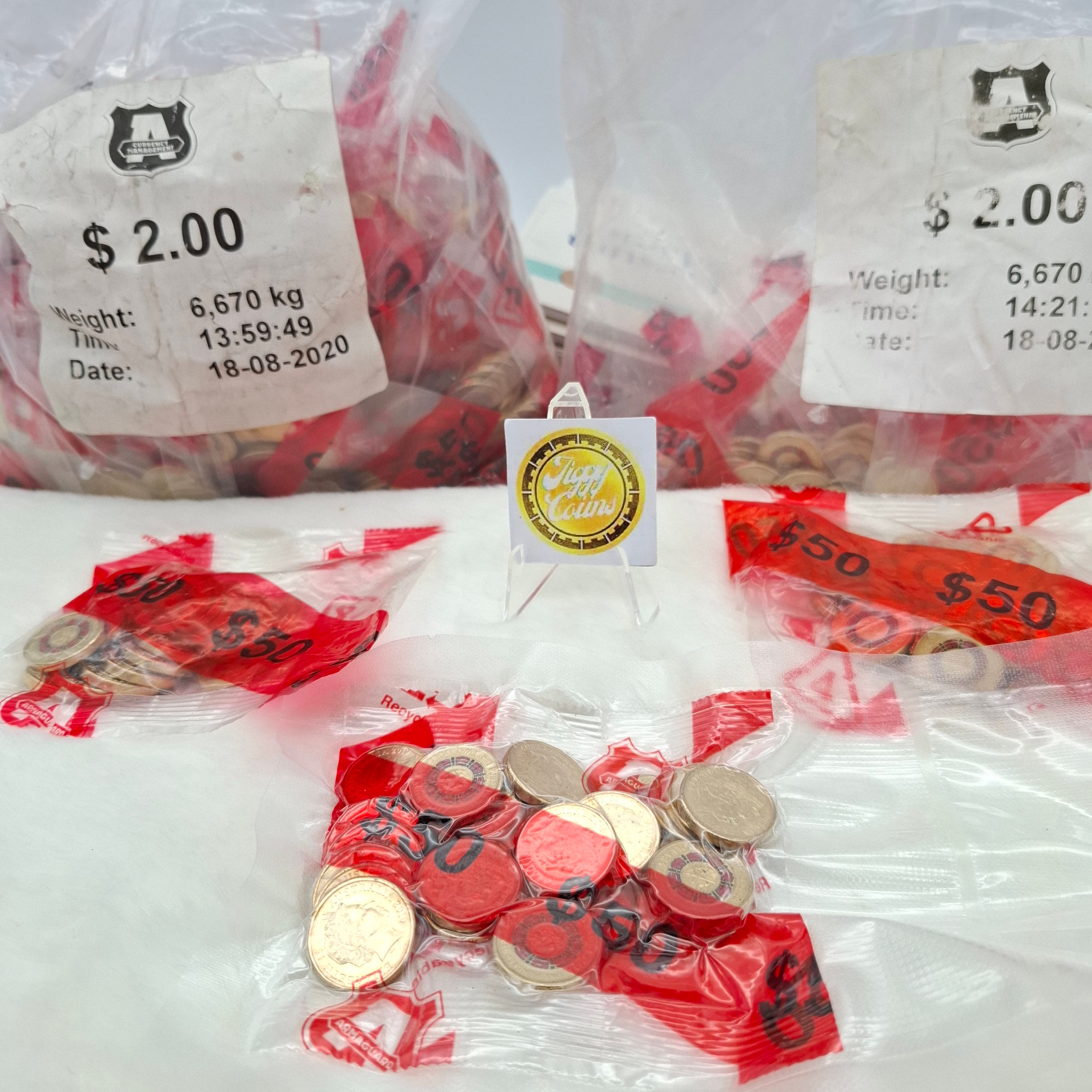 UNC 2019 $2 100 YEARS REPATRIATION TWO DOLLAR RARE COLOURED BAG (25 Coins/Bag)