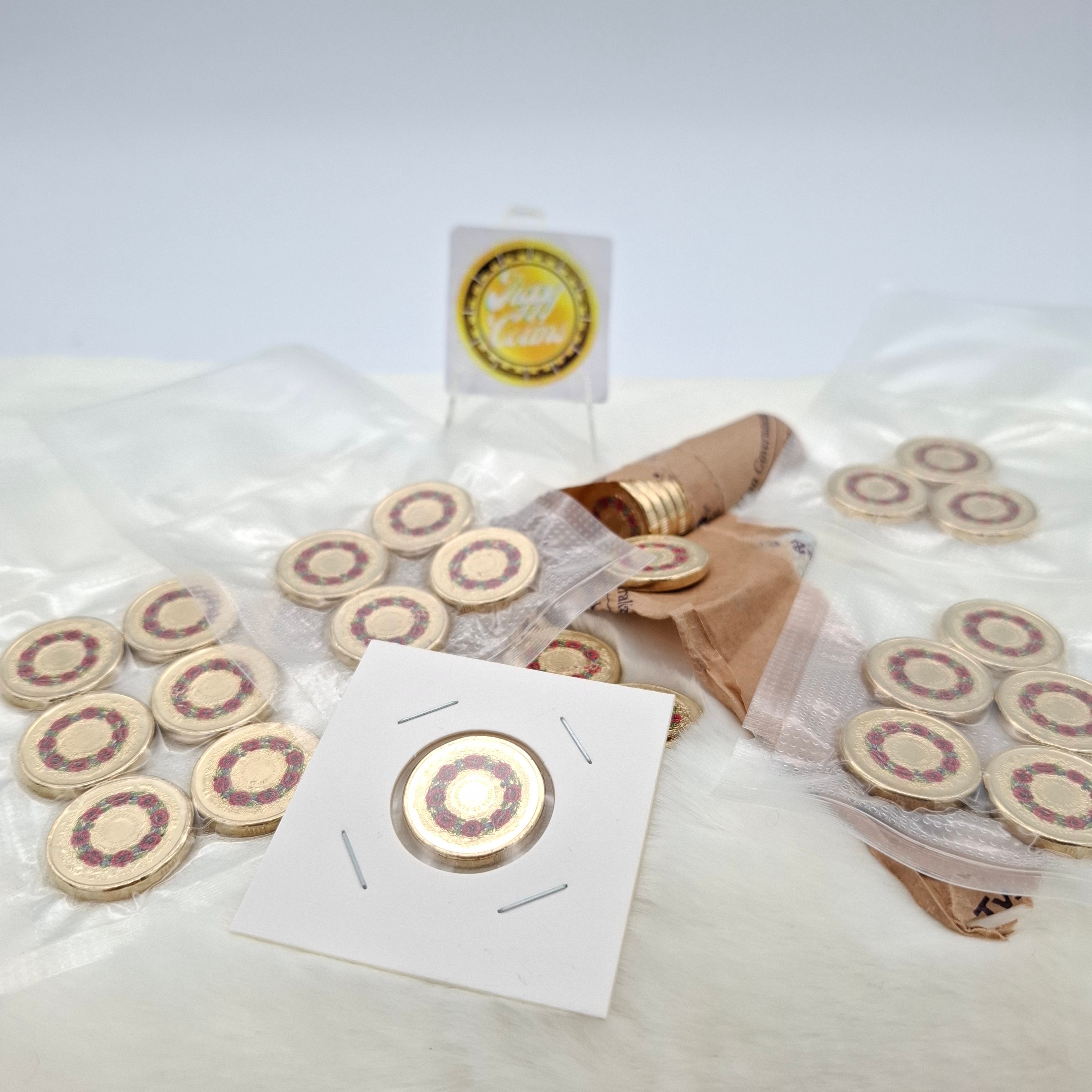 UNC 2025 $2 Remembrance 80th Anniversary of End WWII 8 red poppies Coloured Coin