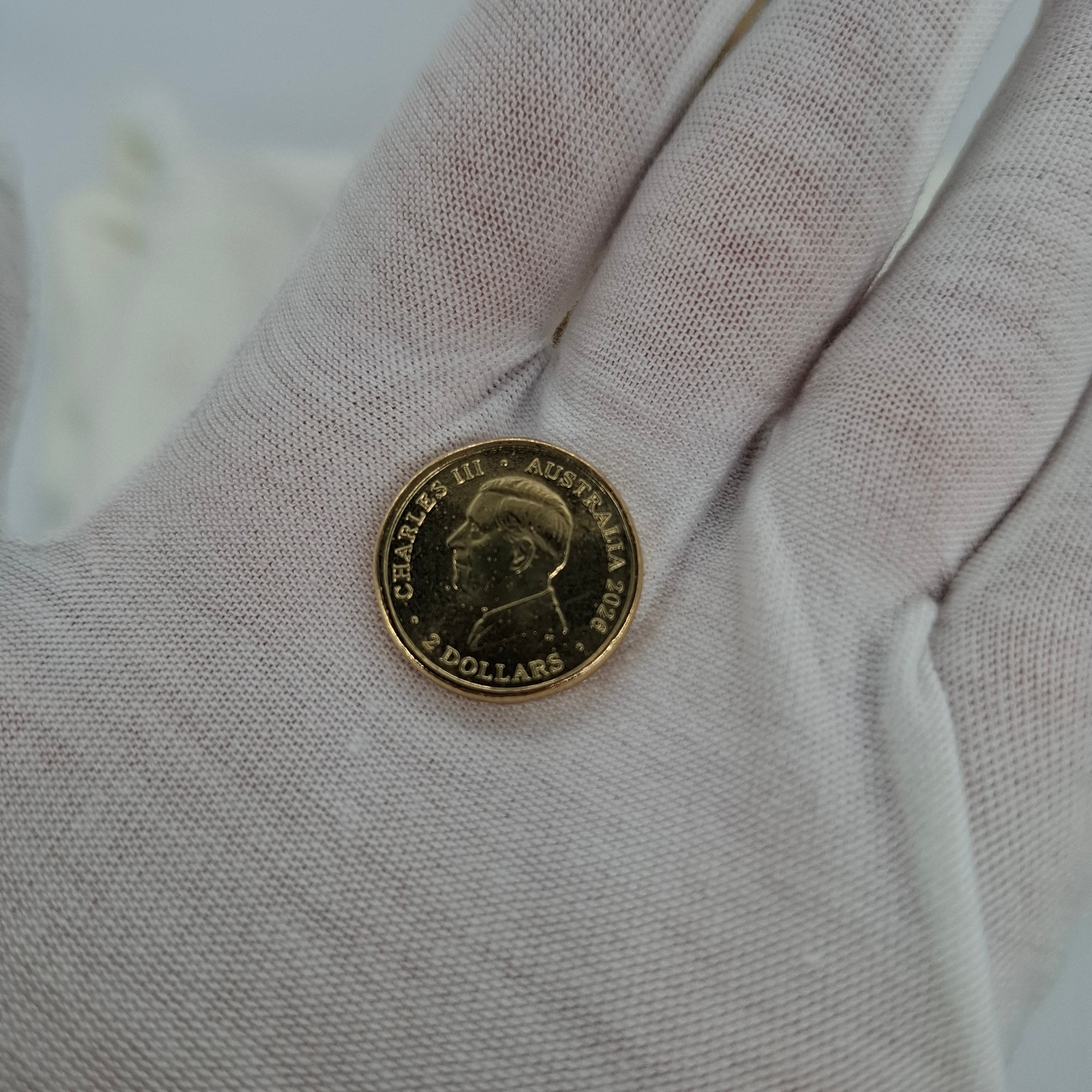 UNC 2026 $2 DAWN SERVICE LEST WE FORGET COLOURED TWO DOLLAR COIN EX ROLL PRESALE
