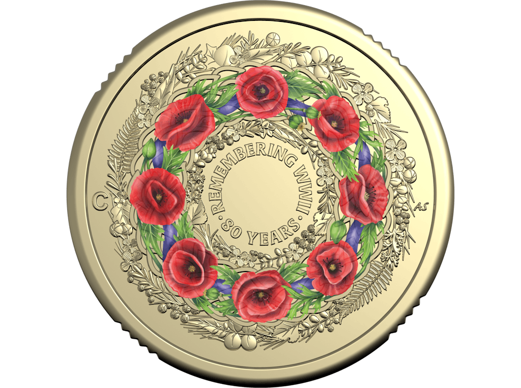 2025 'C’ Mintmark Coloured Coin in Card – 80th Remembering the second world war