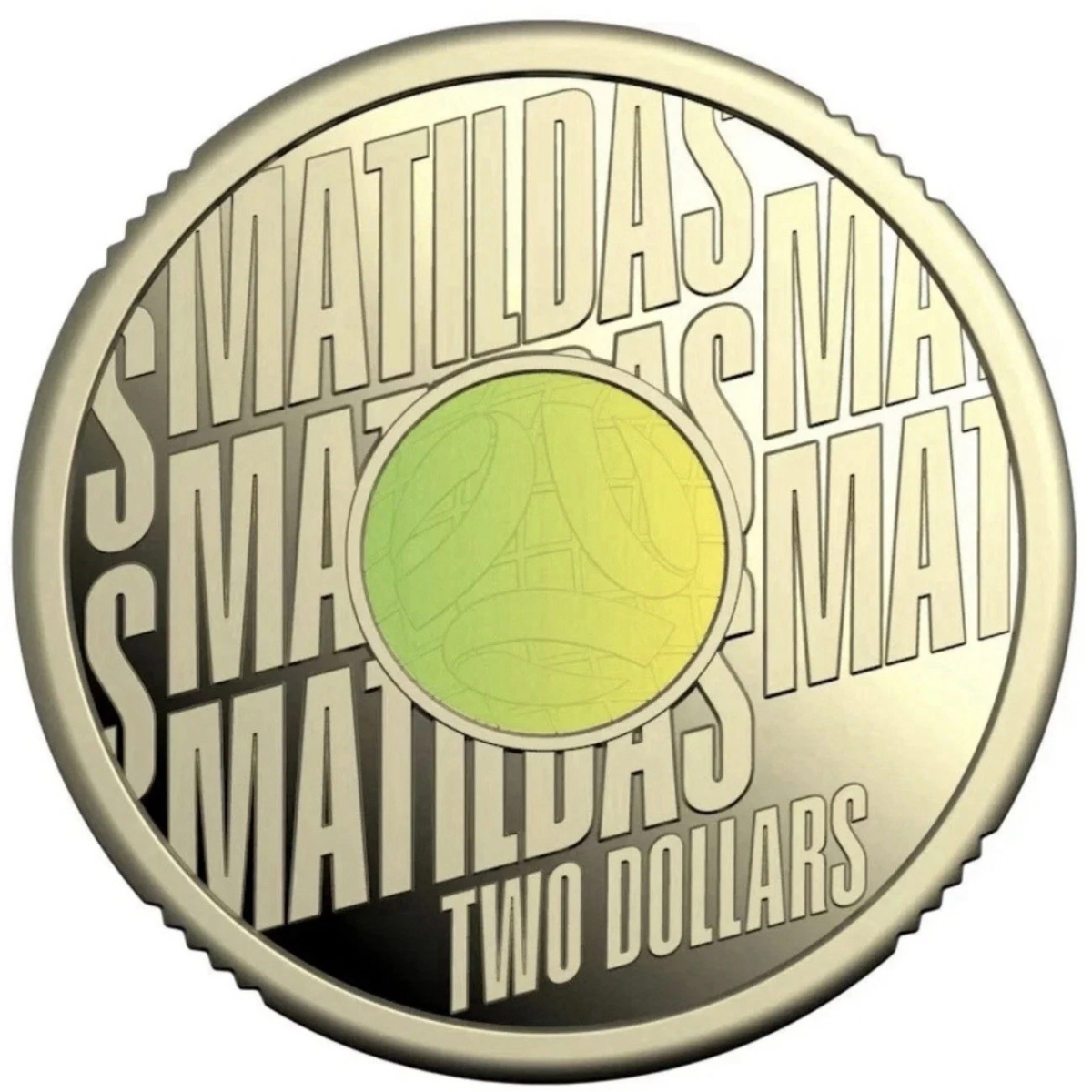 UNC 2026 $2 Matildas Green & Gold Coloured Coin Australian two dollar ex bag