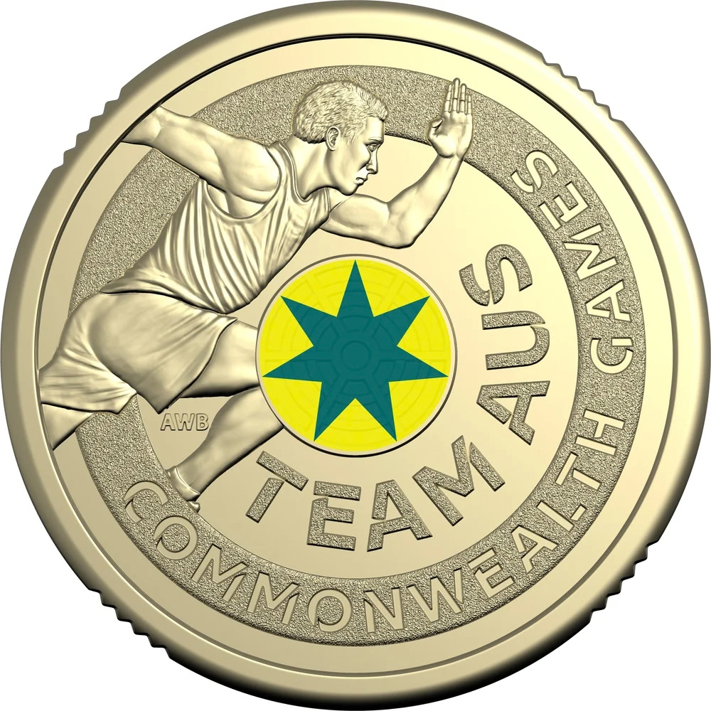 UNC 2026 $2 Athletics Running Commonwealth Games Team AUS Coloured Coin