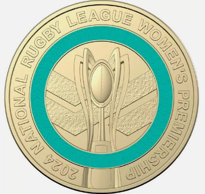 2024 $2 NRLW Women’s Premierships Coloured Blue Two dollar coin Circ