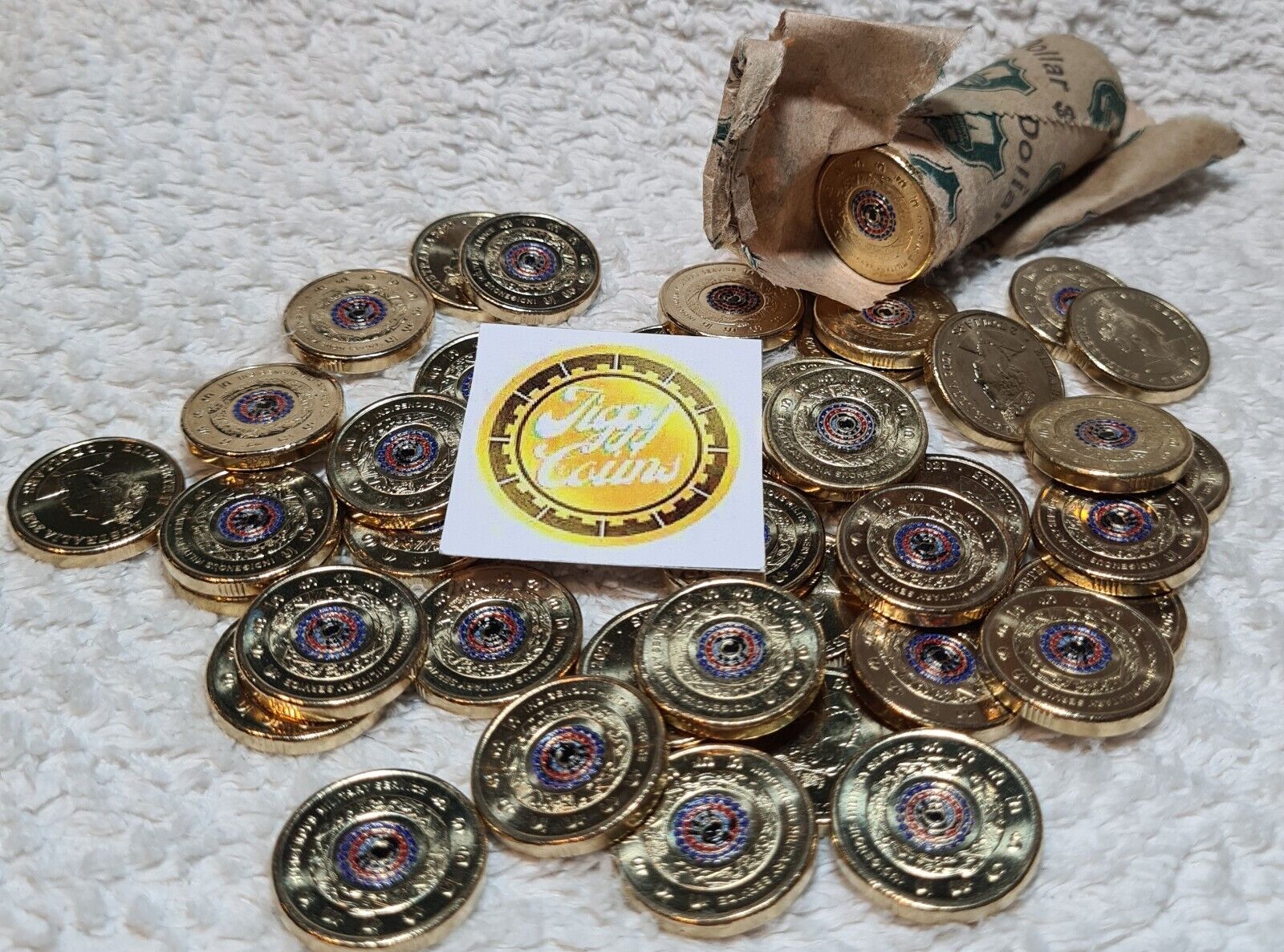 2021 $2 Indigenous Military  & Aboriginal Flag two Dollar Coloured Coin UNC Set
